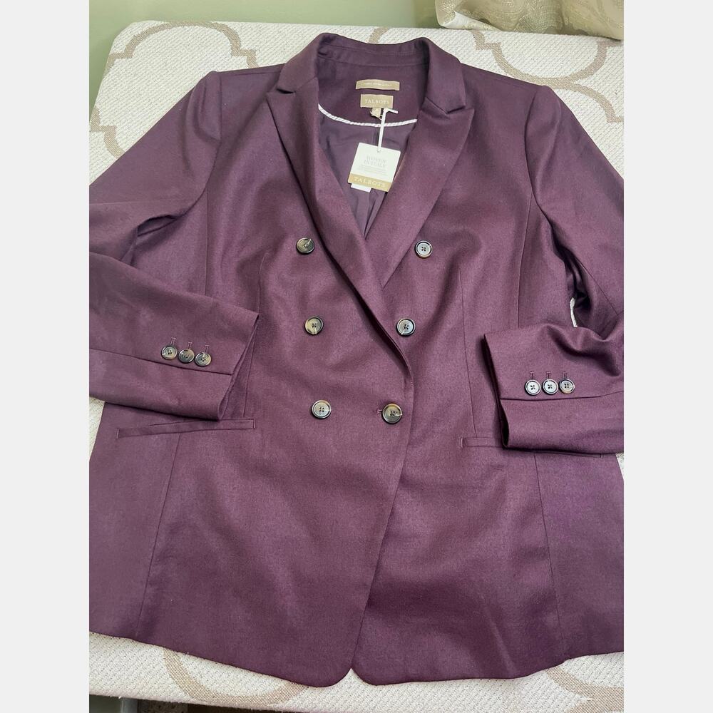 Talbots Luxe Italian Stretch Flannel Wool Blazer Fully Lined Size 18 J03069, NWT - Picture 13 of 14